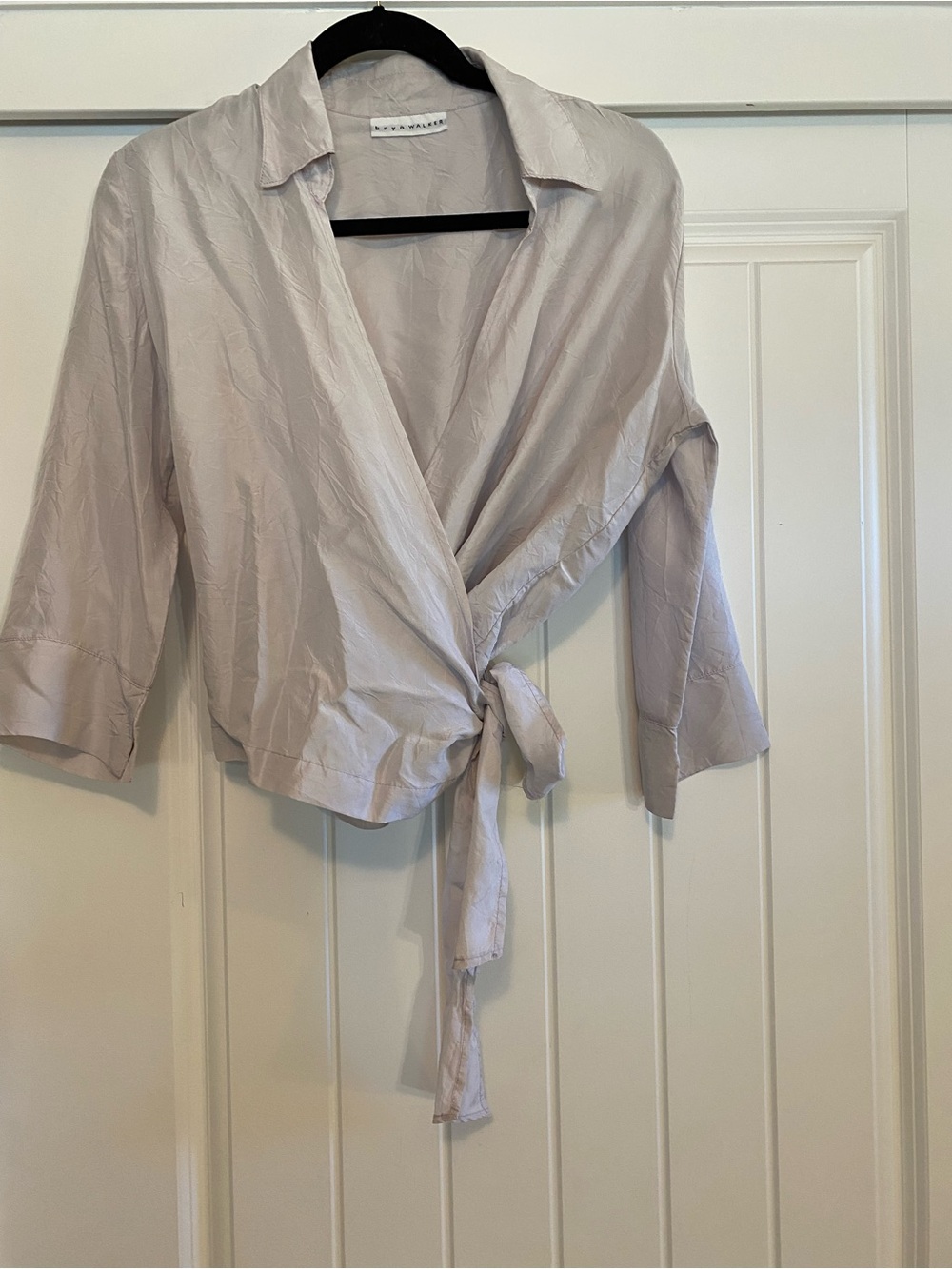 Bryn Walker  Light Lilac Tie-Front Button Down Blouse